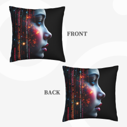 Housse de coussin art de visage abstrait - 18x18 pouces | Okomall