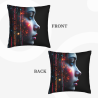 Housse de coussin art de visage abstrait - 18x18 pouces | Okomall