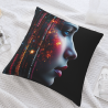 Housse de coussin art de visage abstrait - 18x18 pouces | Okomall