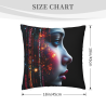 Funda de cojín de arte de rostro abstracto - 18x18 pulgadas | Okomall