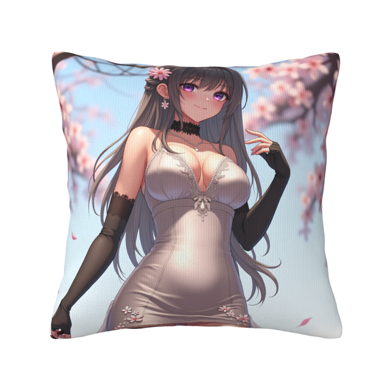 Housse de coussin en peluche à thème de jolie fille - Okomall