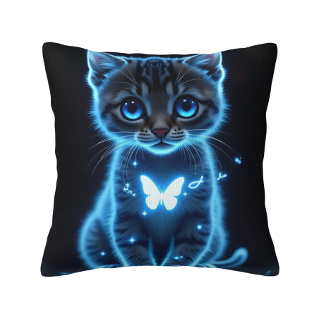 梦幻星光猫咪毛绒抱枕套 - Okomall