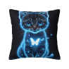 Funda de cojín de peluche para gatos con estrellas mágicas - Okomall