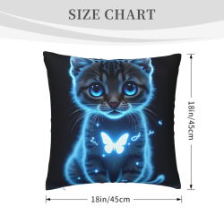 Housse de coussin peluche chat étoiles magiques - Okomall