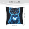 Housse de coussin peluche chat étoiles magiques - Okomall
