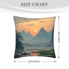 Housse de coussin en peluche avec paysage montagneux - Okomall