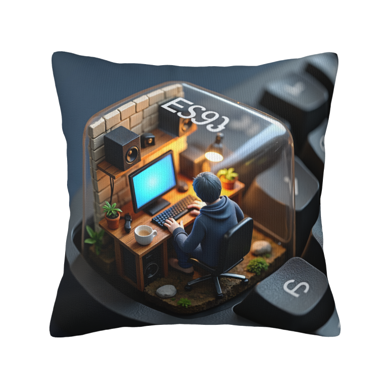 Cuscino in peluche con scena di studio immersiva - Okomall