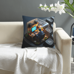 Cuscino in peluche con scena di studio immersiva - Okomall