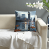 Funda de cojín de felpa Noche de niebla en Londres - 18x18 pulgadas | OKOMALL