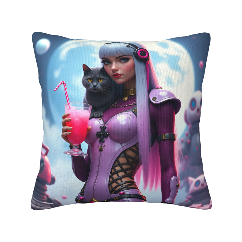 Funda de cojín de peluche estilo cyberpunk para chica - Okomall