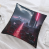 Federa di Cuscino in Peluche con Paesaggio Notturno Urbano - Okomall