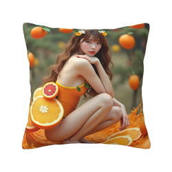 Funda de Almohada de Peluche con Diseño de Chica Estética - Okomall