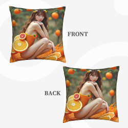 Housse de Coussin Peluche Motif Fille Esthétique - Okomall