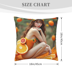 Housse de Coussin Peluche Motif Fille Esthétique - Okomall