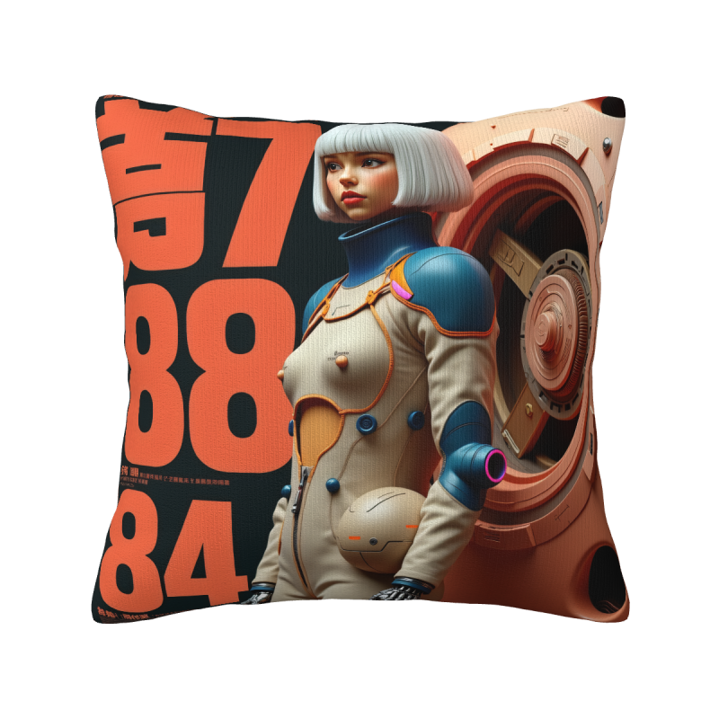 Federa di Cuscino in Peluche Stile Cyberpunk Ragazza - Okomall