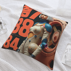 Housse de Coussin en Peluche Cyberpunk Fille - Okomall