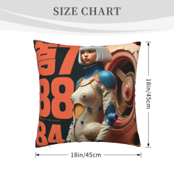 Federa di Cuscino in Peluche Stile Cyberpunk Ragazza - Okomall