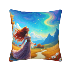 Housse de coussin en peluche à motif de forêt enchantée - Okomall