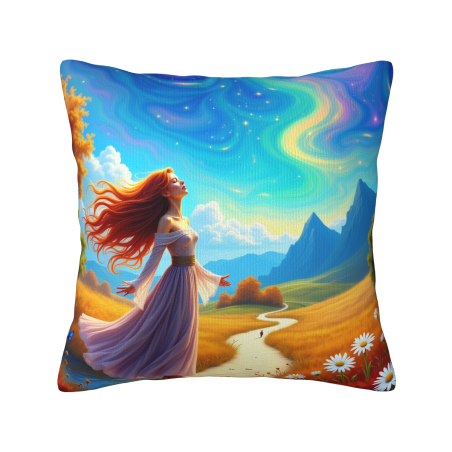 Funda de cojín de peluche con diseño de bosque encantado - Okomall