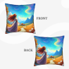 Copri-cuscino in peluche con motivo di foresta incantata - Okomall