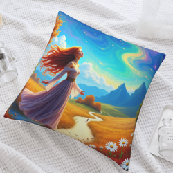 Housse de coussin en peluche à motif de forêt enchantée - Okomall