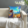 Housse de coussin en peluche à motif de forêt enchantée - Okomall