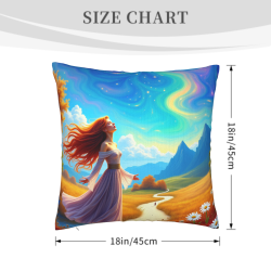 Housse de coussin en peluche à motif de forêt enchantée - Okomall