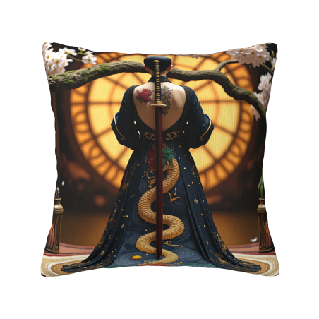 Housse de coussin en peluche à motif de katana - Okomall