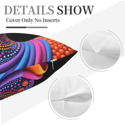 Funda de cojín de felpa con patrón geométrico abstracto - Okomall