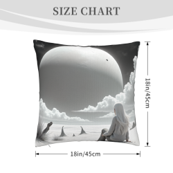 Housse de coussin en peluche Fille en contemplation - Okomall