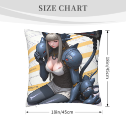 Funda de Almohada de Peluche de Niña Robot Futurista - Okomall