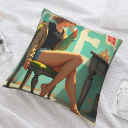 少女系毛绒抱枕套 - 慵懒午后 | Okomall