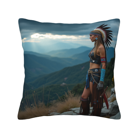 Housse de coussin en peluche style indien - Okomall