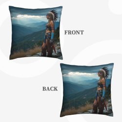 Housse de coussin en peluche style indien - Okomall