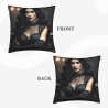 Housse de coussin en peluche avec portrait de femme luxueux - OkOmall