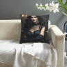 Housse de coussin en peluche avec portrait de femme luxueux - OkOmall