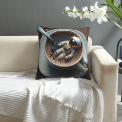 Cuscino in peluche con motivo astratto a texture liquida - Okomall