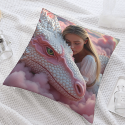 Мягкая плюшевая наволочка с изображением "Dreamy Girl" - 18x18 дюймов | OKOMALL