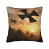Funda de cojín de peluche con diseño de bosque al atardecer - Okomall