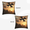 Funda de cojín de peluche con diseño de bosque al atardecer - Okomall