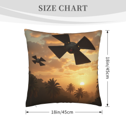 Cuscino peluche motivo foresta al tramonto - Okomall