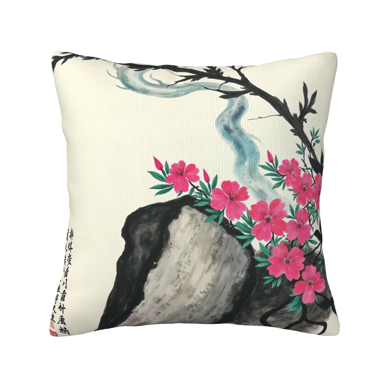 禅の山の風景柄クッションカバー - 18x18インチ | Okomall