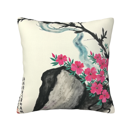 禅の山の風景柄クッションカバー - 18x18インチ | Okomall