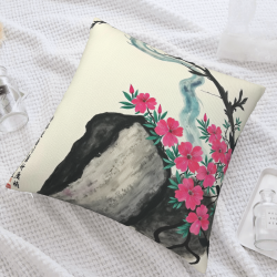 禅の山の風景柄クッションカバー - 18x18インチ | Okomall
