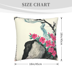 禅意山水抱枕套 - 18x18 英寸 | Okomall