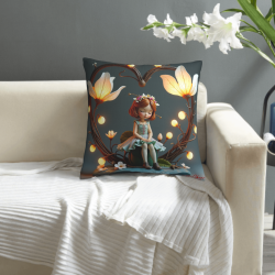 Plüschkissenbezug mit Waldelfen-Motiv - Okomall