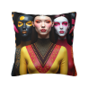 抽象女性肖像毛绒抱枕套 - Okomall