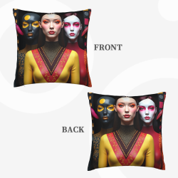 Abstract Female Portrait Plush Pillow Cover - Okomall
