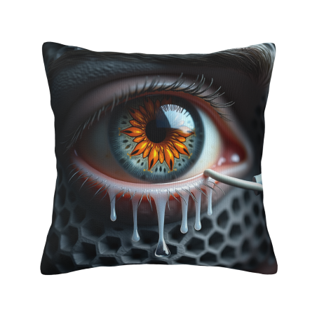 Housse de coussin en peluche avec des yeux terrifiants - OkOmall