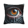 Housse de coussin en peluche avec des yeux terrifiants - OkOmall
